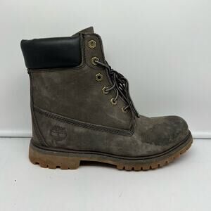 Timberland Boots Womens 8 Nubuck Suede Gray Lug Work